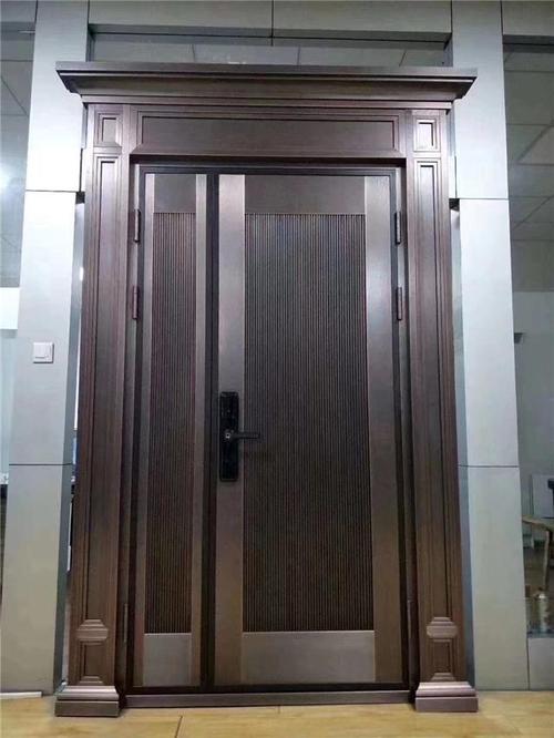 上海昆望铜门铸铝门对开门农村大门金属四开门定制产品